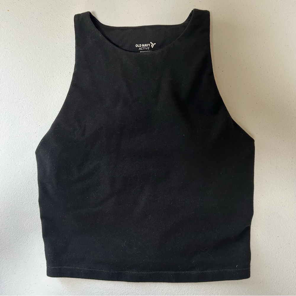 Old Navy Women's Classic Black Tank Top Activewear Sporty Padded Top
